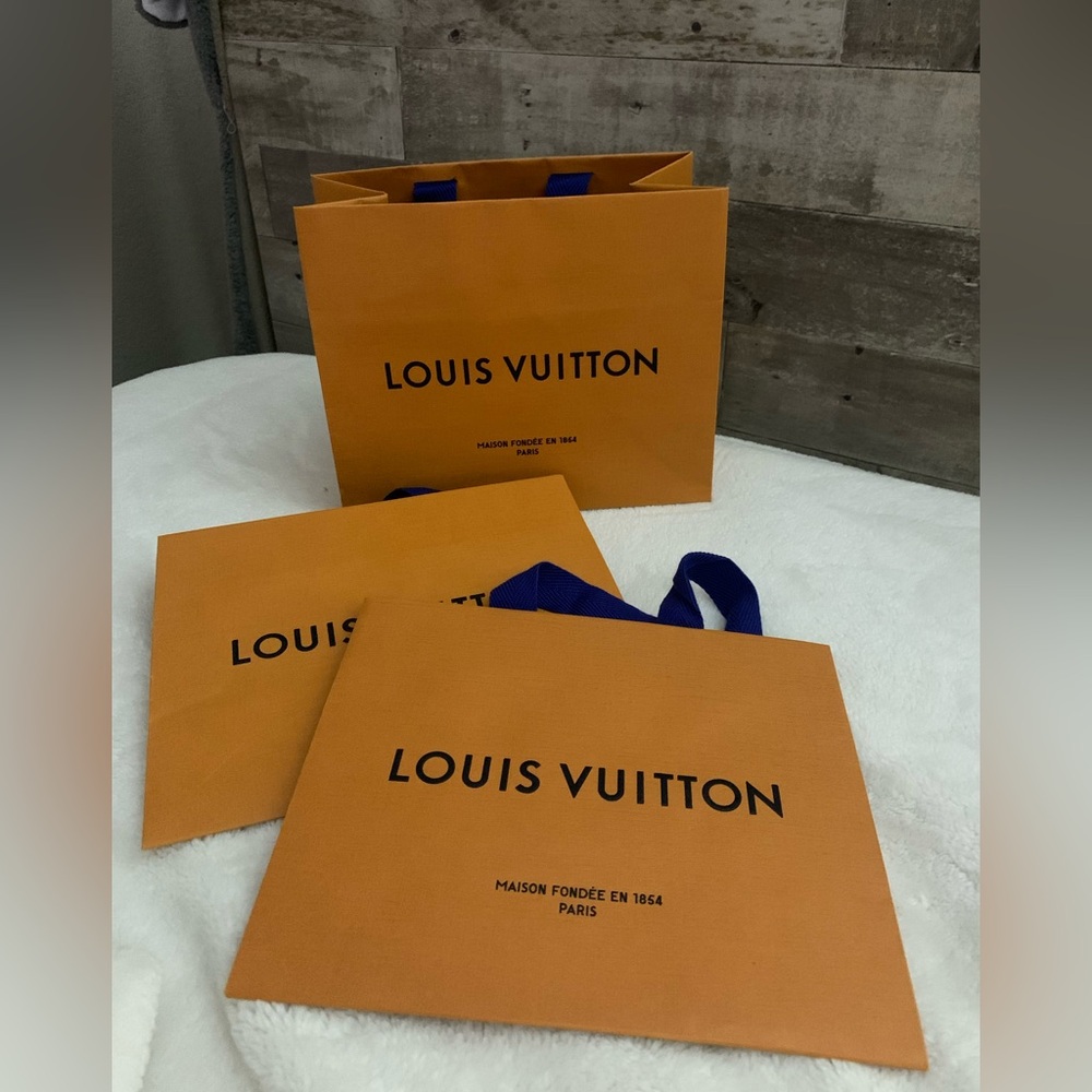 Louis Vuitton Orange Shopping Bags Bundle of 3 Brand New Authentic